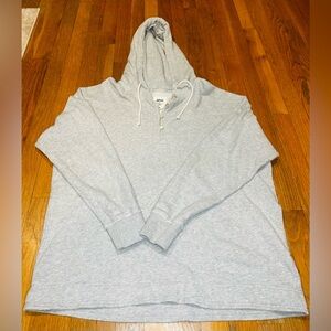 Aerie Heather Gray Henley Hoodie Pullover – Soft Cotton – Size XS